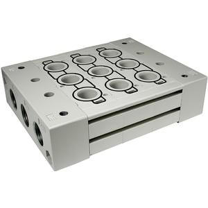 SS5Y9-23*, 9000 Series, Stacking Manifold, DIN Rail Mount (option), Body Ported – SS5Y9-23-03-00F-Q