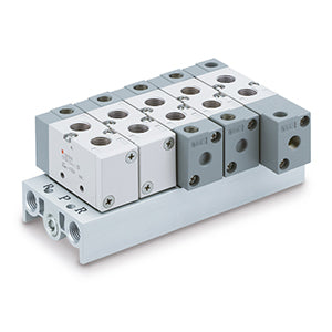 VV5F3, Manifold for VF3000 Series, B Mount (Integrated), Metric – VV5F3-30-041-00F