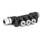 KM14, One-touch Fittings Manifold Series - Port A One-touch Fitting, Port B Rc(PT) Male Thread – KM14-08-10-04S-3