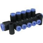 KM11, One-touch Fittings Manifold Series - Port A One-touch Fitting, Port B One-touch Fitting – KM11-04-08-10