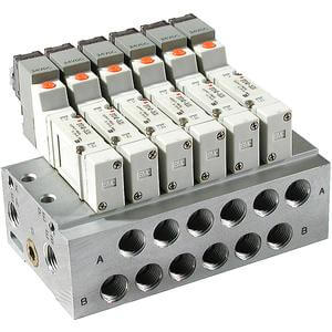 SS5Y3, 3000 Series, Bar Stock Manifold, Individual Wiring – SS5Y3-20-09-00F-Q